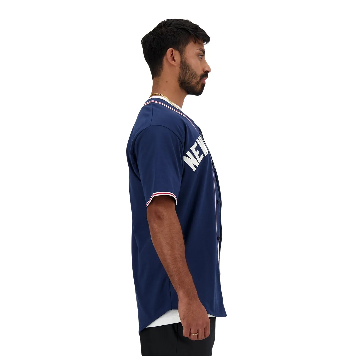 New Balance Men Sportswear's Greatest Hits Baseball Jersey  Navy MT41512-NNY