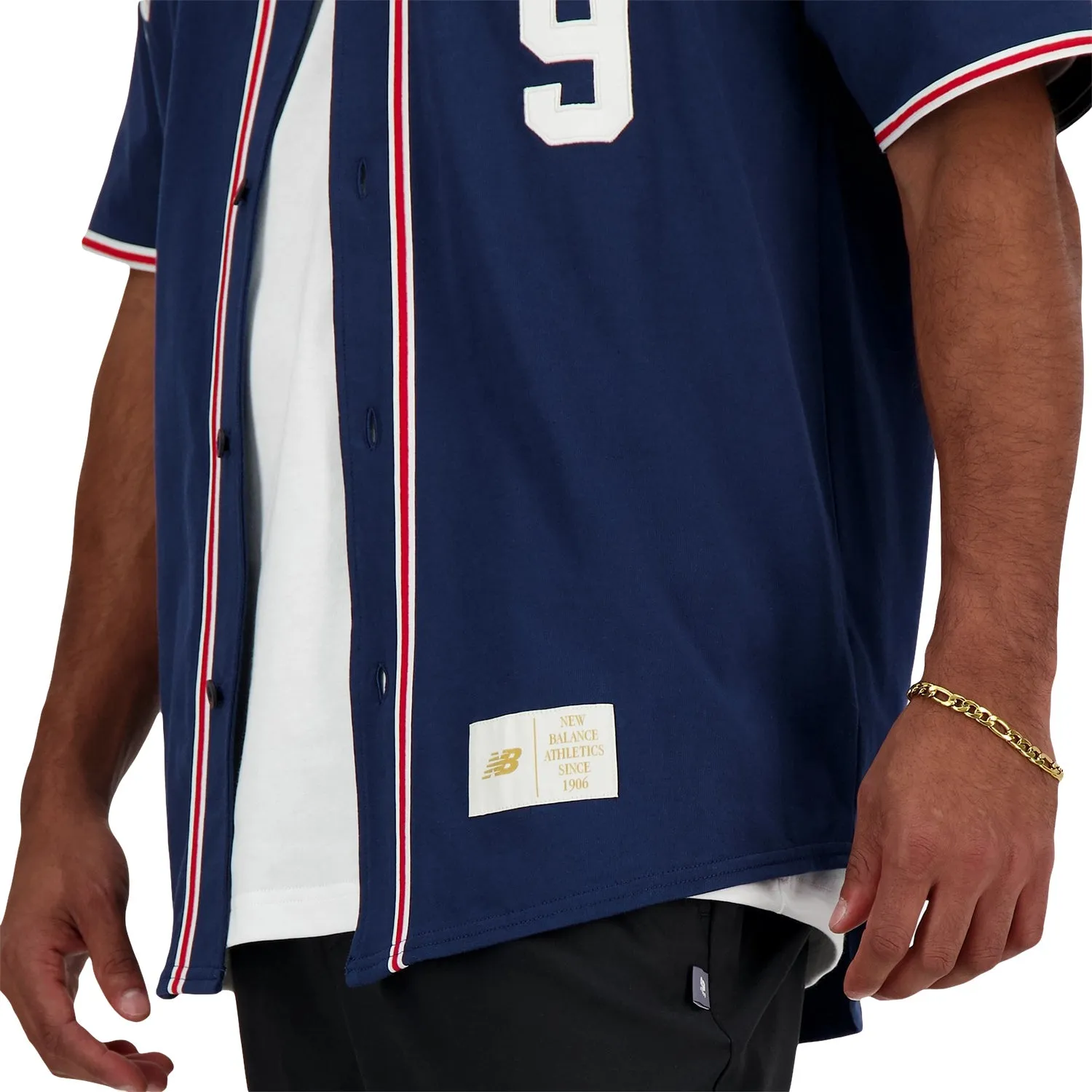 New Balance Men Sportswear's Greatest Hits Baseball Jersey  Navy MT41512-NNY