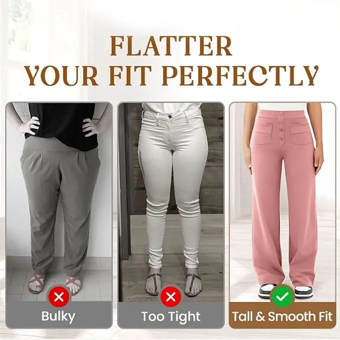 NEW Flexipants - Women's Casual High Waist Stretch Pants, Straight Leg Flexi Pants for Women Orange Sz XL