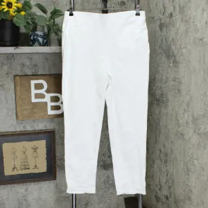 Nina Leonard Women's Stretch Denim Narrow Leg Pants Ivory XL