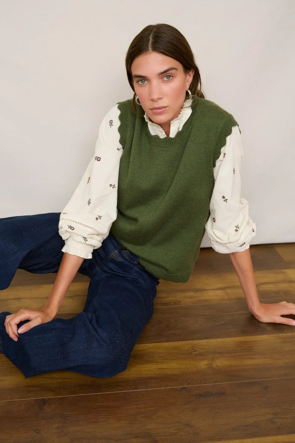 Noah Embroidered Cord Blouse - Ivory