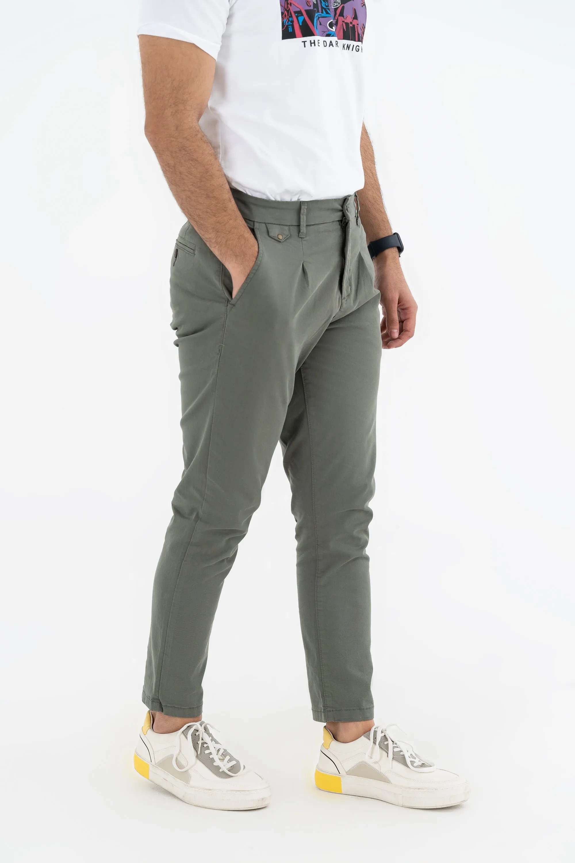 Olive Cropped Pants
