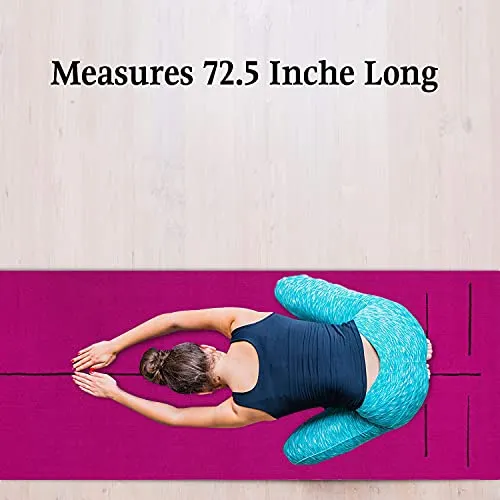Olivio Cotton Braided Yoga Mat, Non Slip Yoga Mat with Alignment Lines, Thick Exercise Mat Pilates Mat for Hot Yoga, Pilates, Gym and Floor Exercise - Size (72 x 24 Inch)