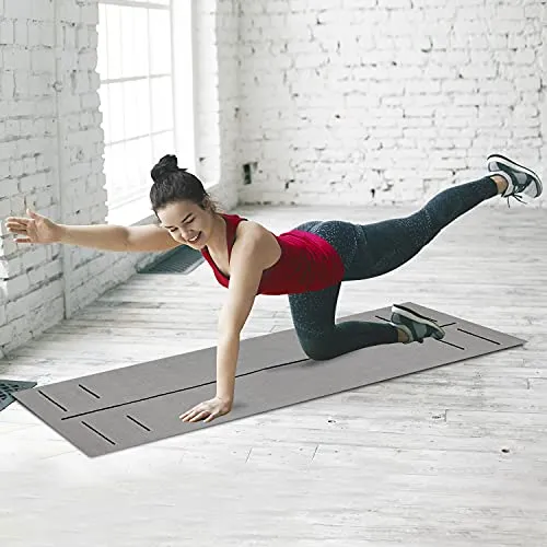 Olivio Cotton Braided Yoga Mat, Non Slip Yoga Mat with Alignment Lines, Thick Exercise Mat Pilates Mat for Hot Yoga, Pilates, Gym and Floor Exercise - Size (72 x 24 Inch)