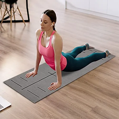 Olivio Cotton Braided Yoga Mat, Non Slip Yoga Mat with Alignment Lines, Thick Exercise Mat Pilates Mat for Hot Yoga, Pilates, Gym and Floor Exercise - Size (72 x 24 Inch)