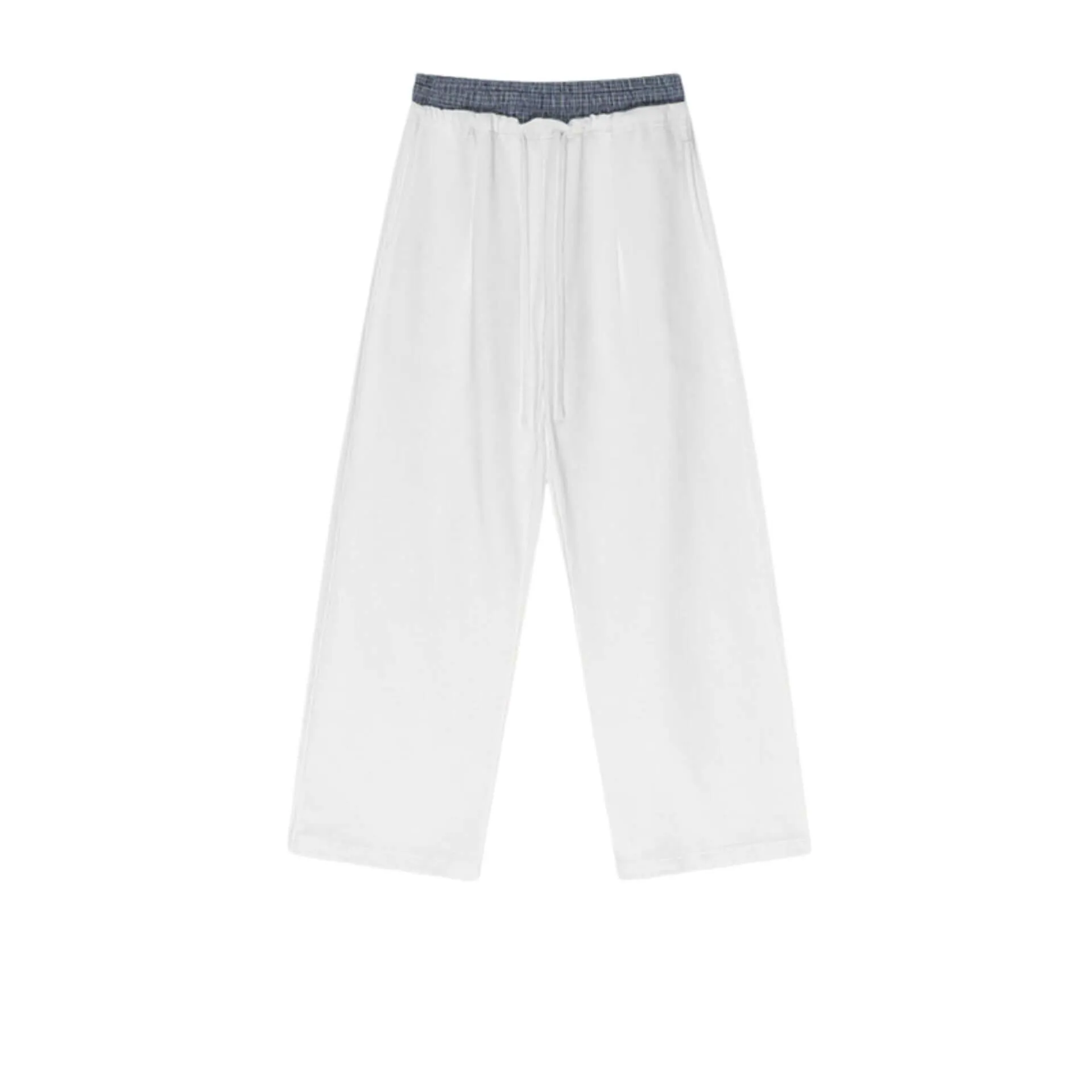 Oversized Double Waist Cotton Blend Pants | Comfort & Style