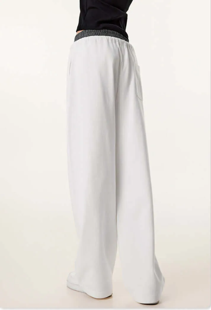 Oversized Double Waist Cotton Blend Pants | Comfort & Style