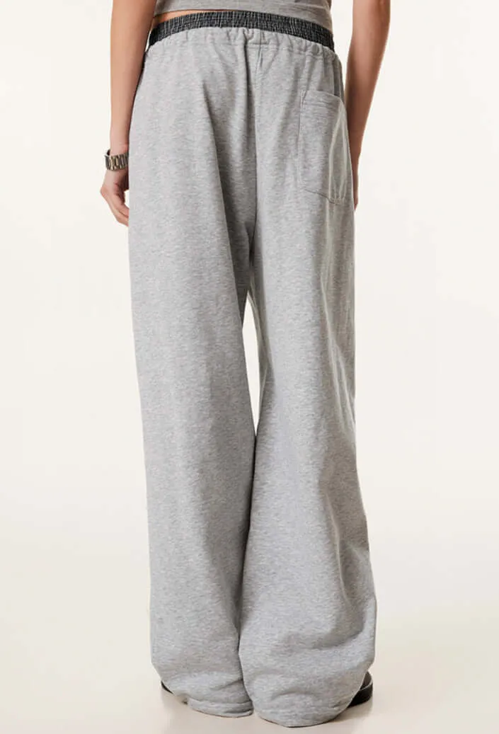 Oversized Double Waist Cotton Blend Pants | Comfort & Style