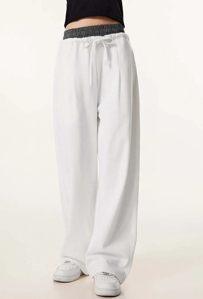 Oversized Double Waist Cotton Blend Pants | Comfort & Style