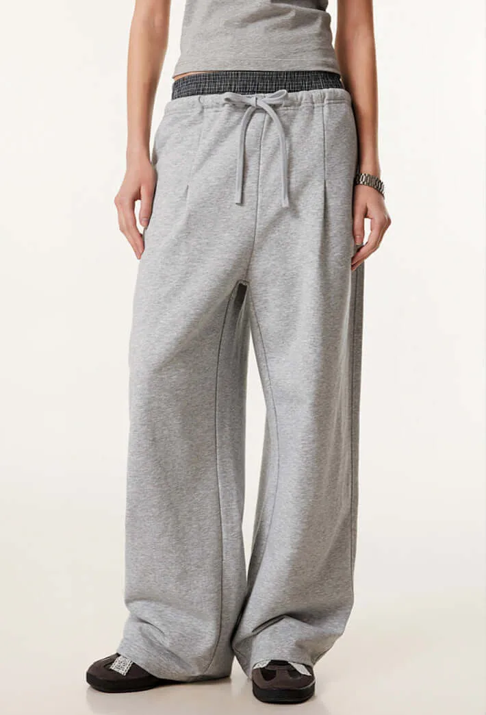 Oversized Double Waist Cotton Blend Pants | Comfort & Style
