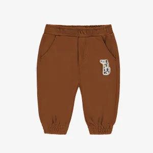 Pantalon brun style jogging en coton piqué, bébé || Brown pants, jogging style, piqué cotton, baby