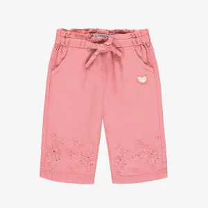 Pantalon rose avec broderie anglaise, bébé || Pink pants with broderie anglaise, baby