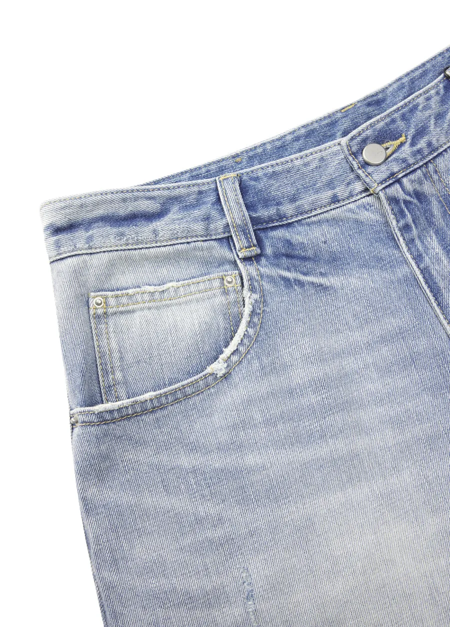 Pants / JNBY Cool Casual Washed Wide-leg Jeans(100% cotton)
