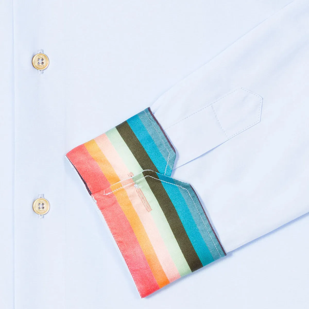 Paul Smith - Tailored Fit 'Artist Stripe' Cuff Shirt in Lt Blue