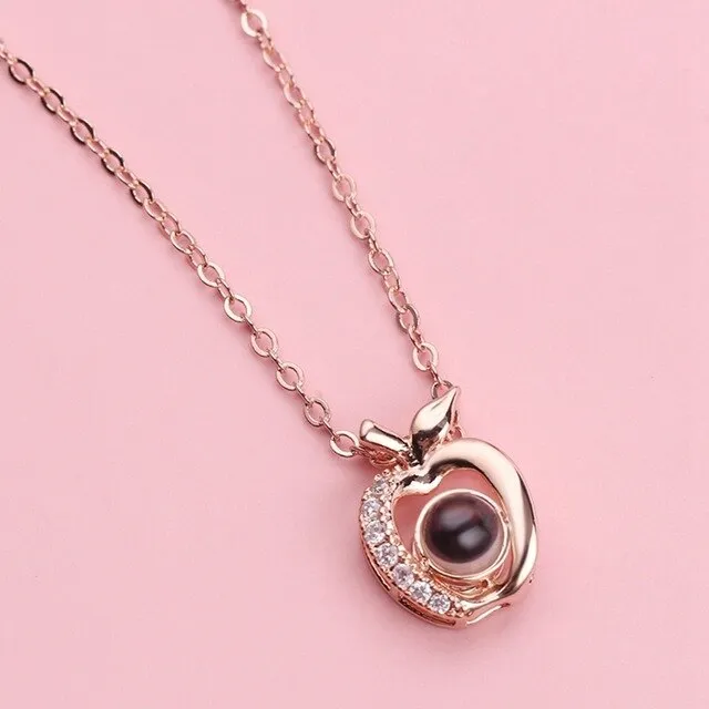 Pendant Necklaces In 100 Languages I Love You Fruit Projection