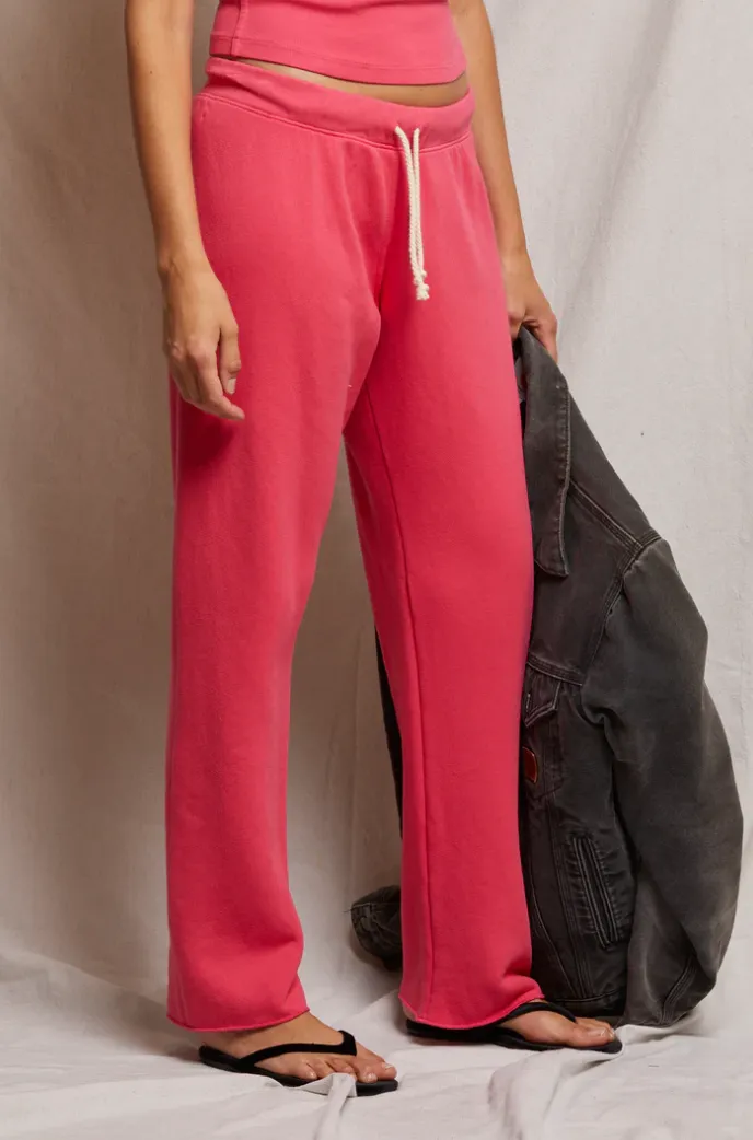 perfectwhitetee - Collins Straight Leg Sweatpant - Pink Bloom