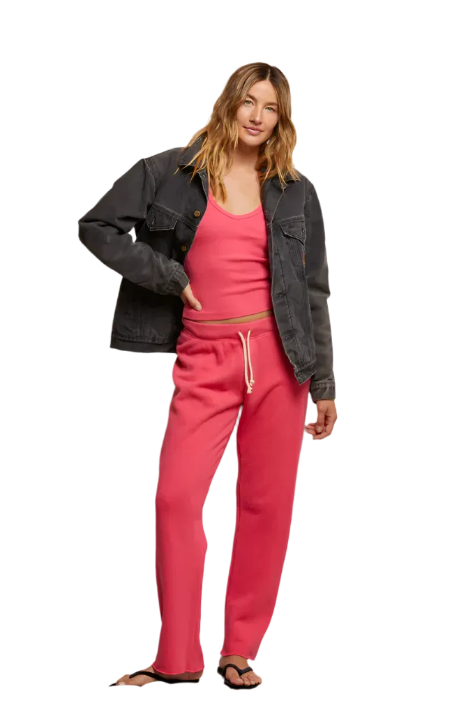 perfectwhitetee - Collins Straight Leg Sweatpant - Pink Bloom