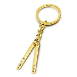 Personalized Gold Color Custom 2 Names Key Chains