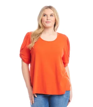 Plus Size Twist Sleeve Top