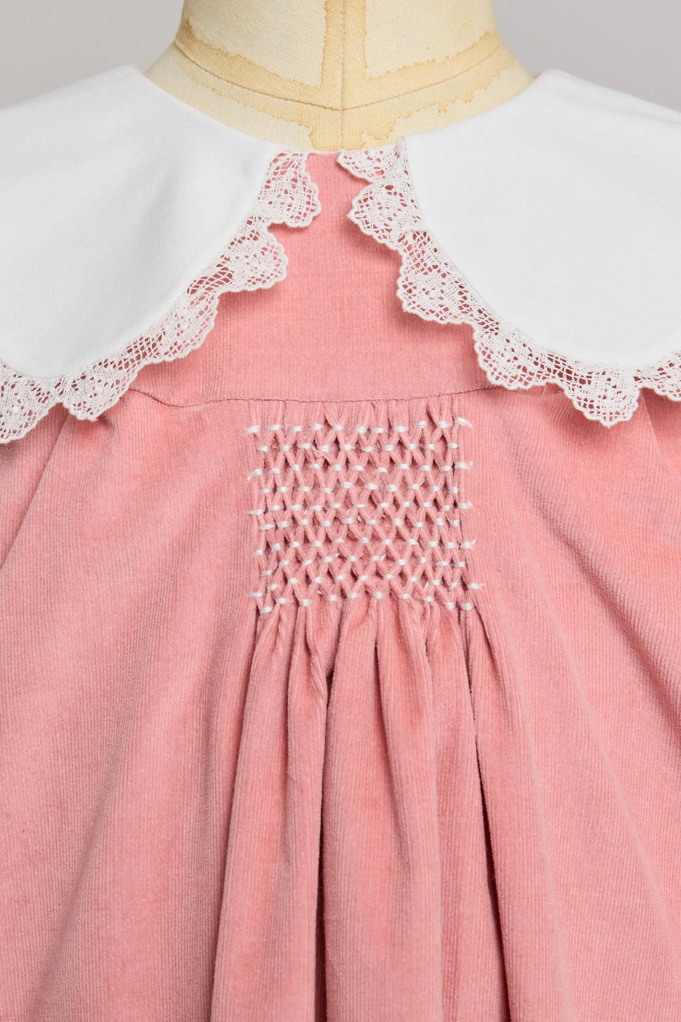 Popcorn Dress in Pink Babycord