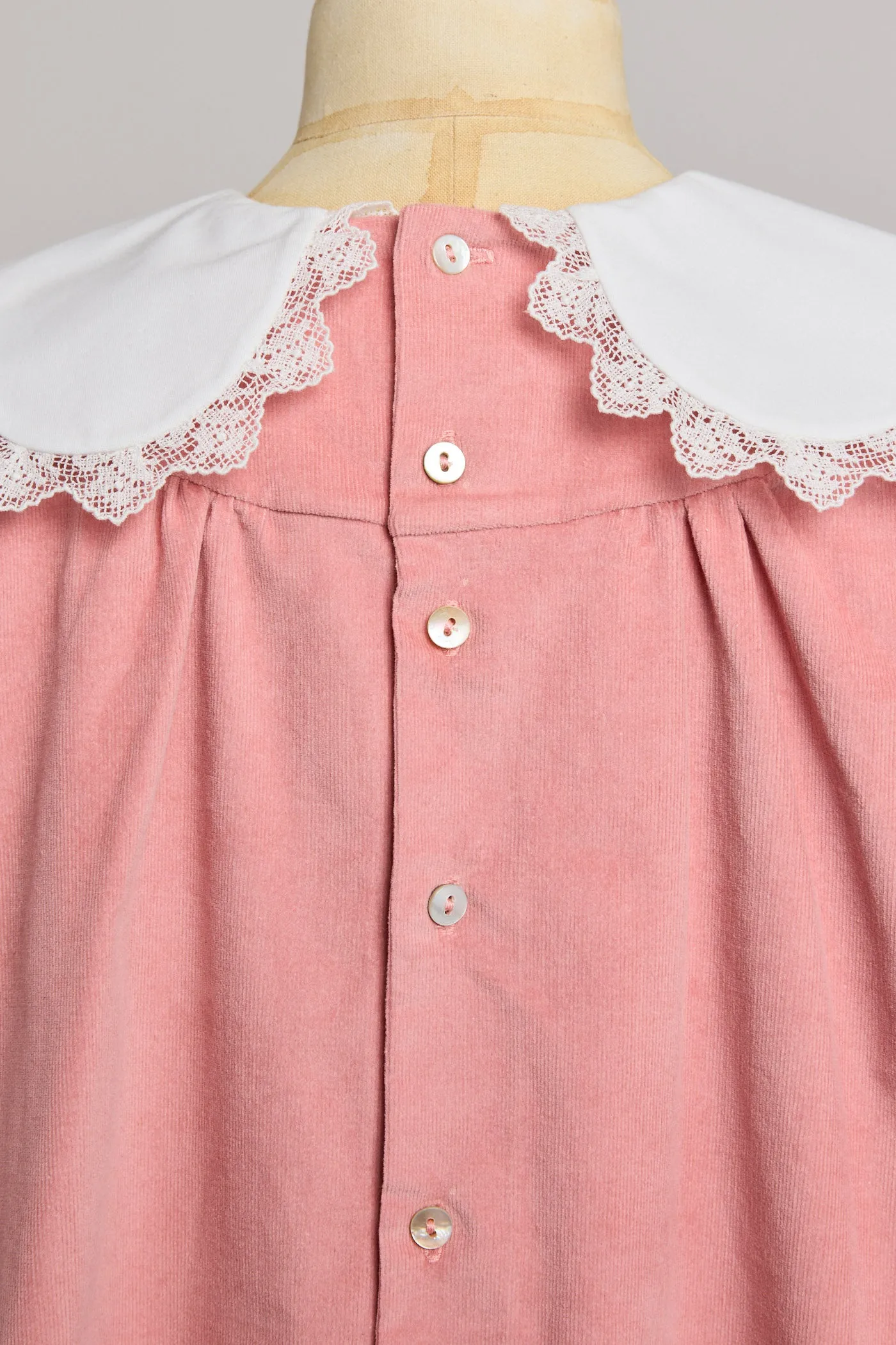 Popcorn Dress in Pink Babycord