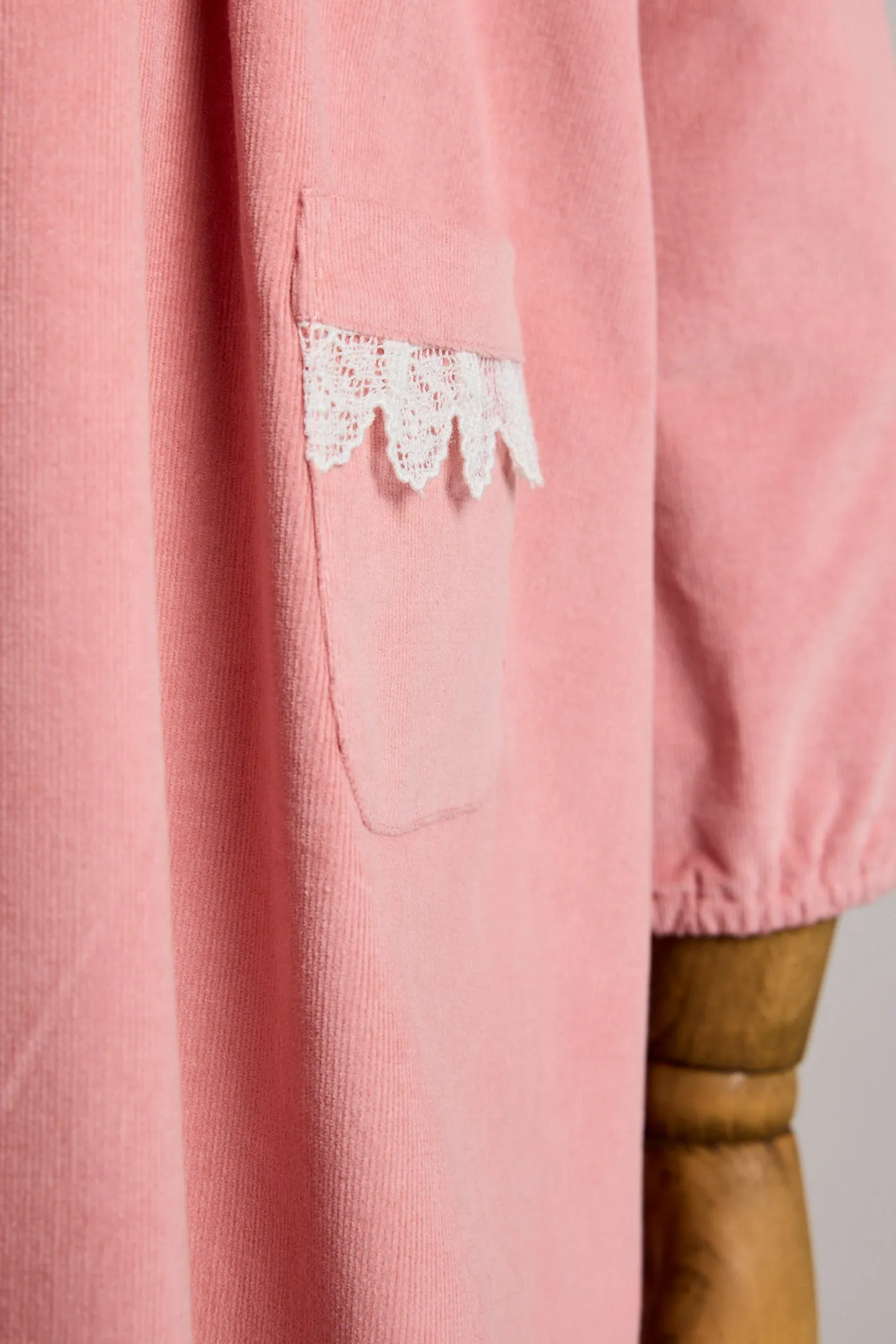 Popcorn Dress in Pink Babycord