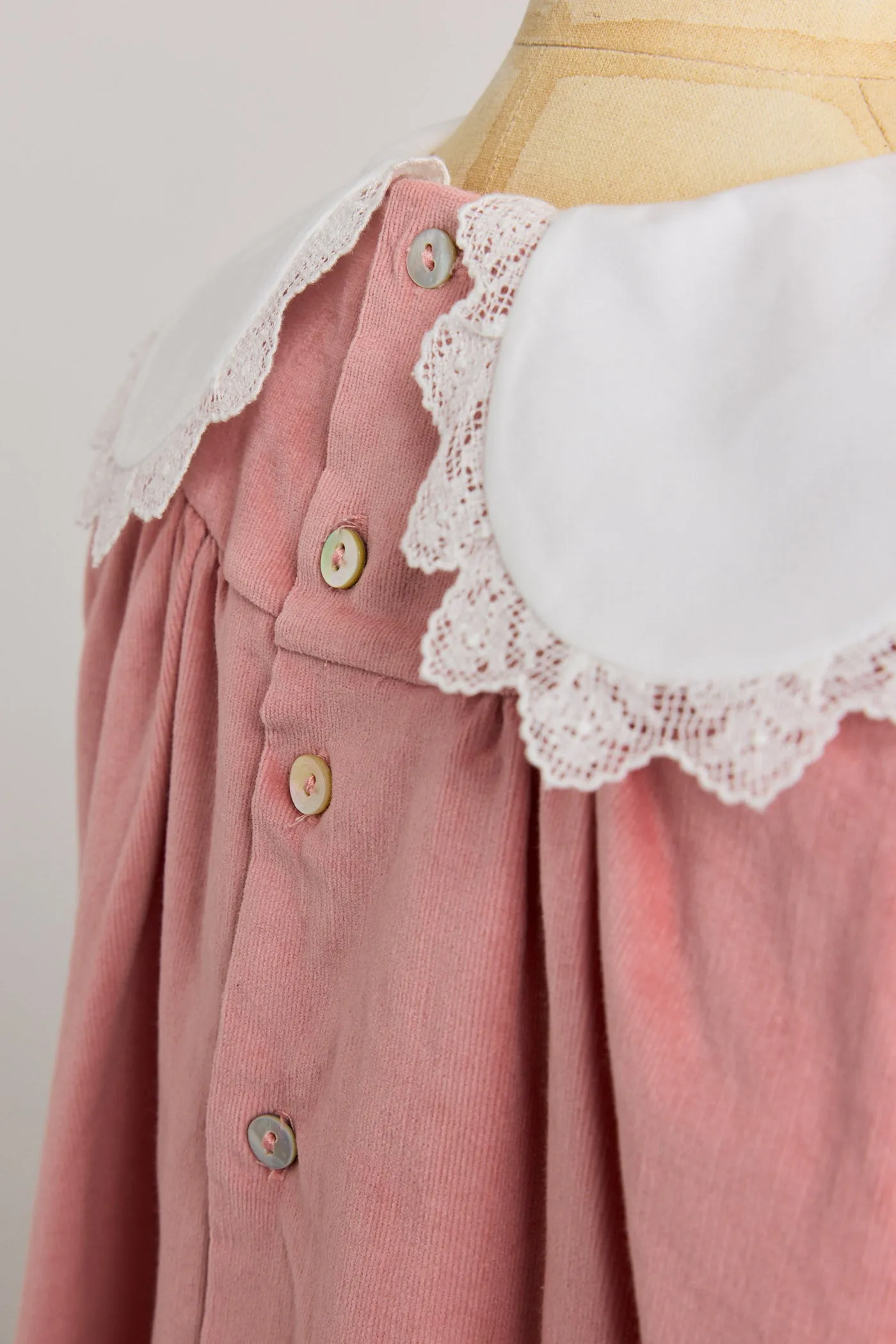 Popcorn Dress in Pink Babycord