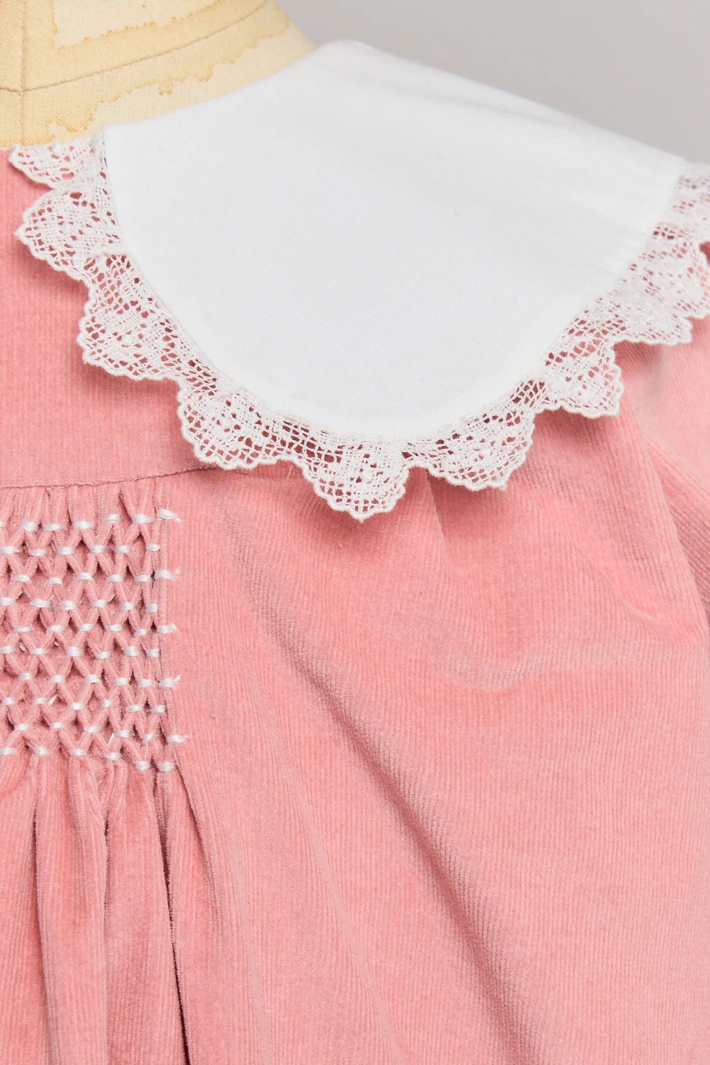 Popcorn Dress in Pink Babycord
