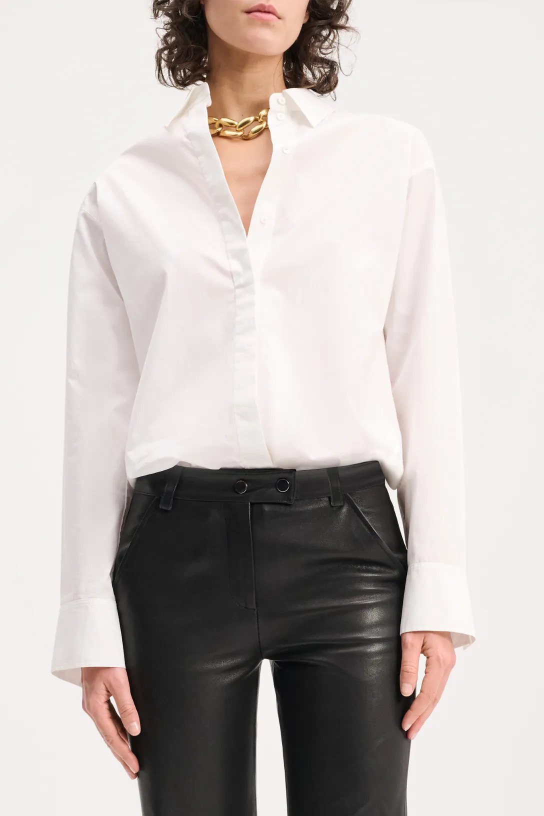 Poplin Power Blouse | Pure White