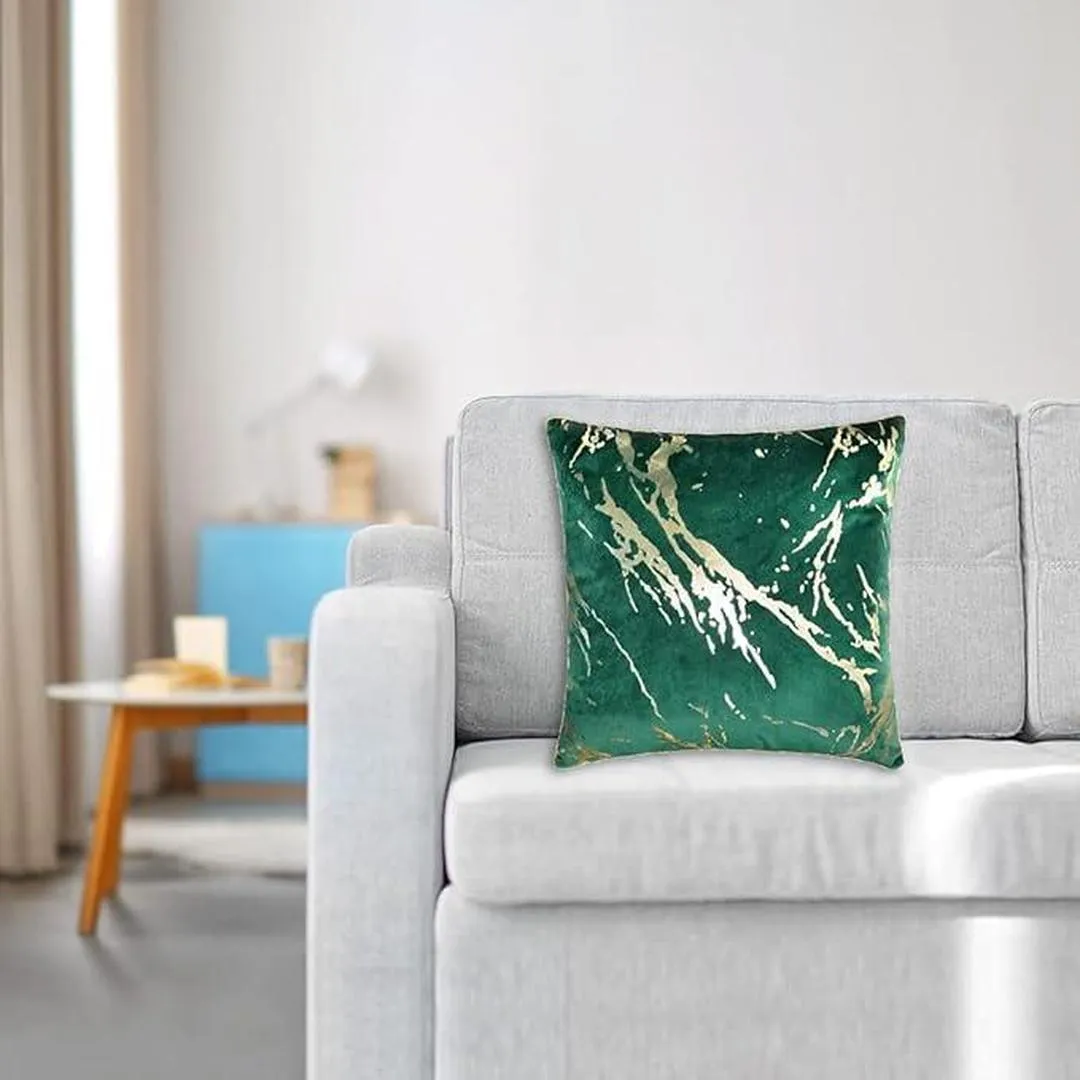 Popular Home Metallic Marble Pillow, 20" X 20", Hunter