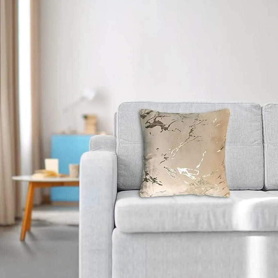 Popular Home Metallic Marble Pillow, 20" X 20", Taupe