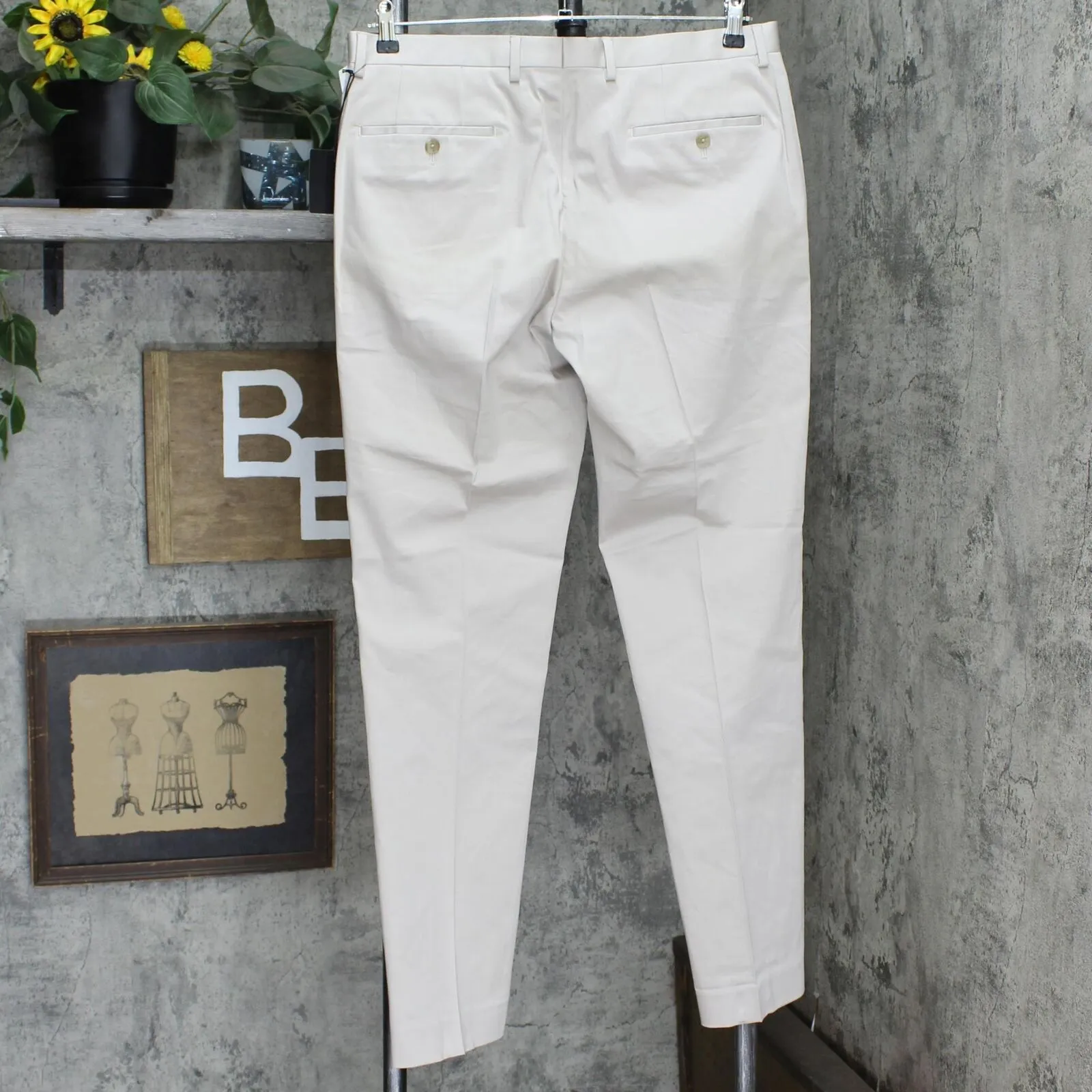 Private Label Mens Extra Trim Fit Stretch Cotton Dress Pants
