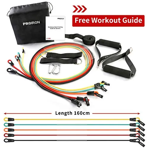 PROIRON Resistance Bands Set, Exercise Resistance Bands Men Women, Resistance Bands with Handles, Fitness Resistance Tubes, Door Anchor, Workout Bands Outdoor, Home Gym Training Equipment