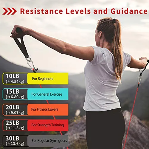 PROIRON Resistance Bands Set, Exercise Resistance Bands Men Women, Resistance Bands with Handles, Fitness Resistance Tubes, Door Anchor, Workout Bands Outdoor, Home Gym Training Equipment