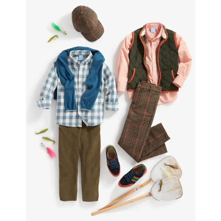 Puffer Vest -- Moss w/ Saffron Cord