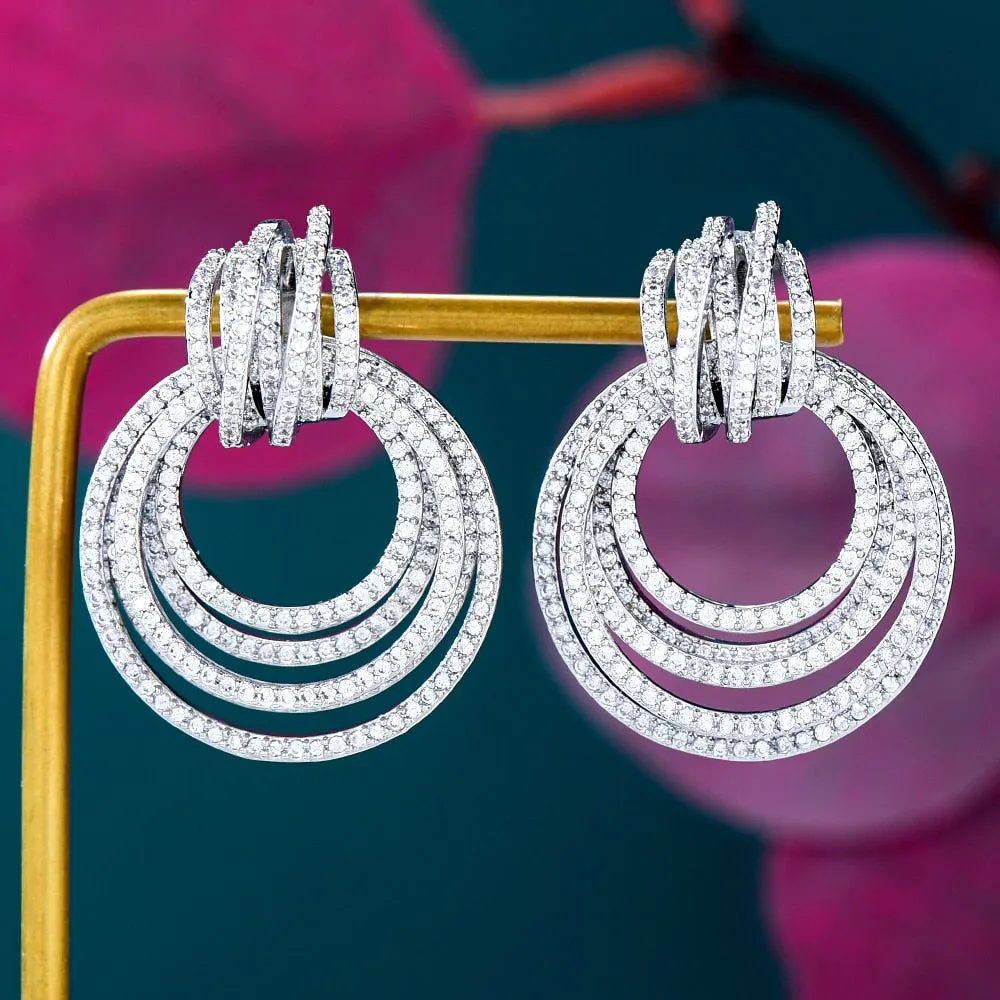 Rainbow Gold Plated Silver & Black Inspired Crossover Earrings