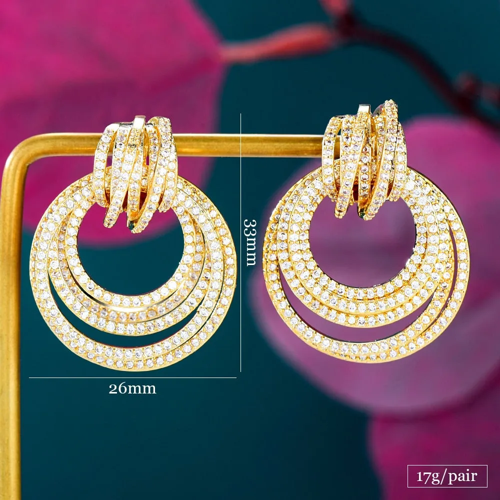 Rainbow Gold Plated Silver & Black Inspired Crossover Earrings