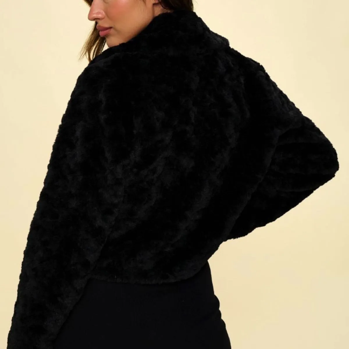 Ready To Go Faux Fur Cropped Jacket