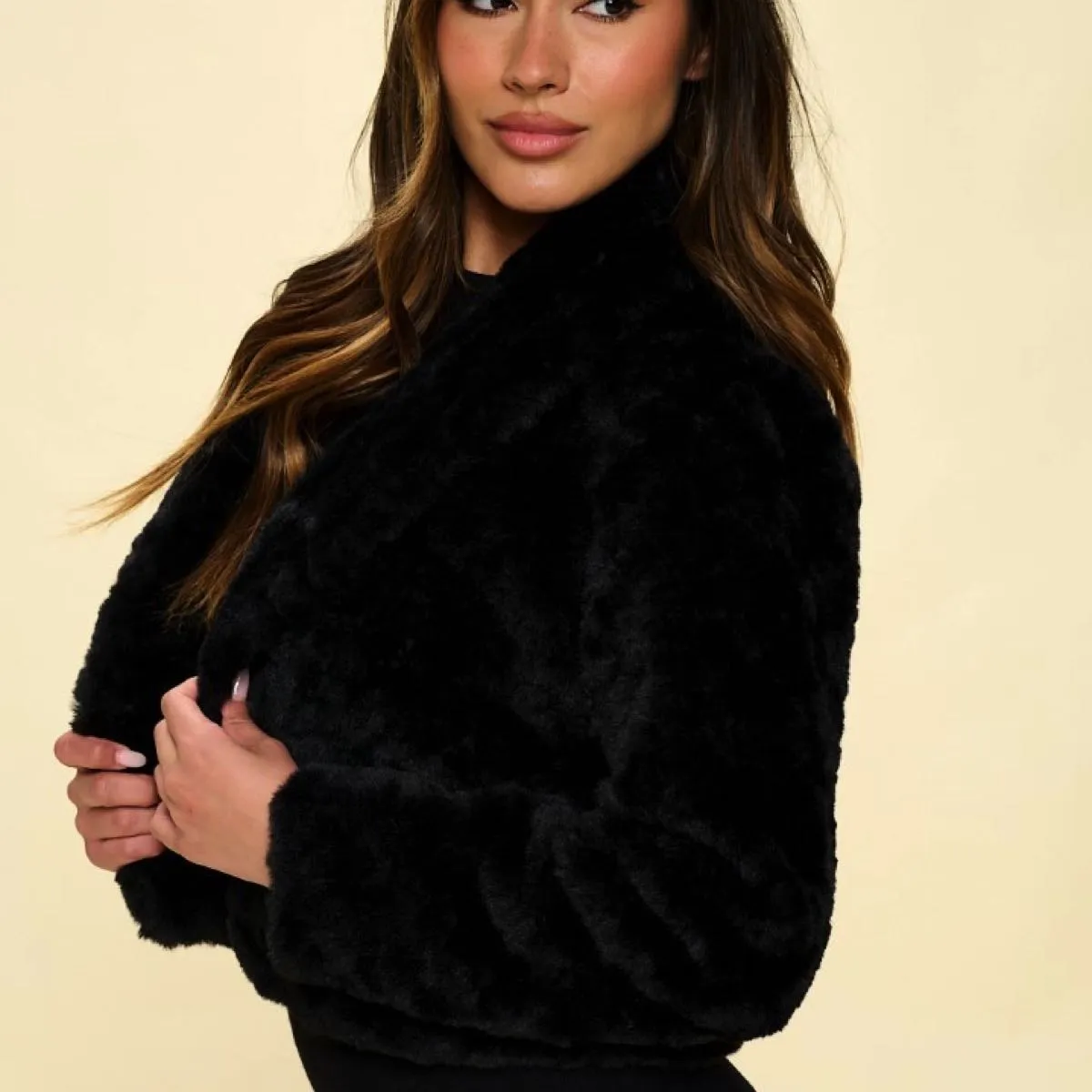 Ready To Go Faux Fur Cropped Jacket