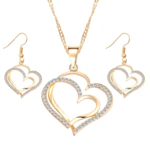 Romantic Heart Necklace Set