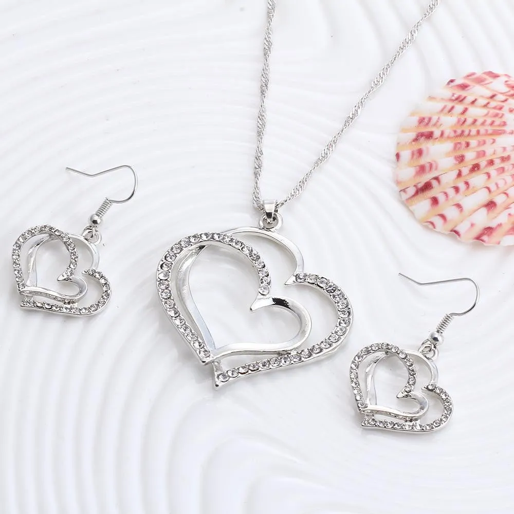 Romantic Heart Necklace Set