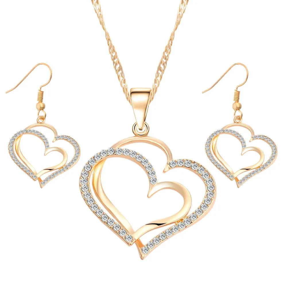 Romantic Heart Necklace Set