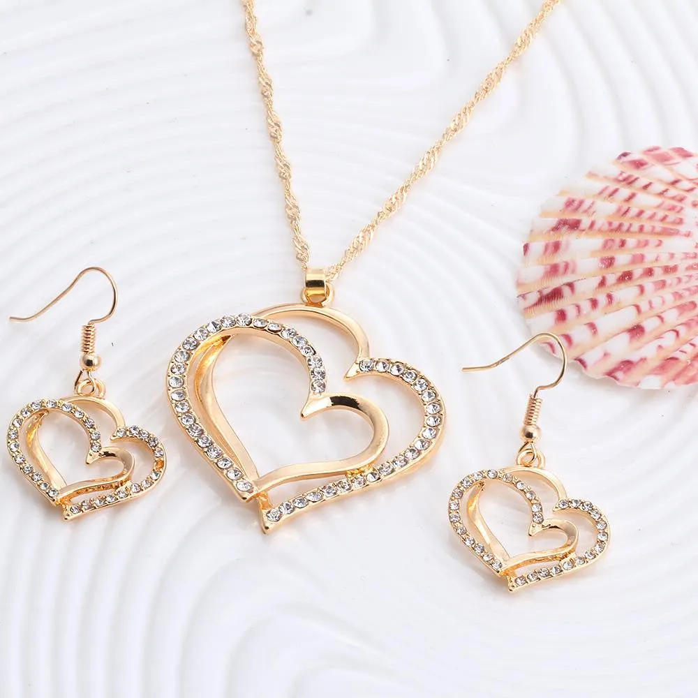 Romantic Heart Necklace Set