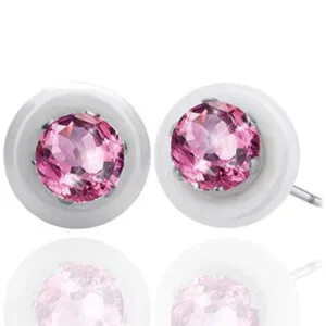 Round Black Ceramic Stud Earrings Women Wedding Jewelry