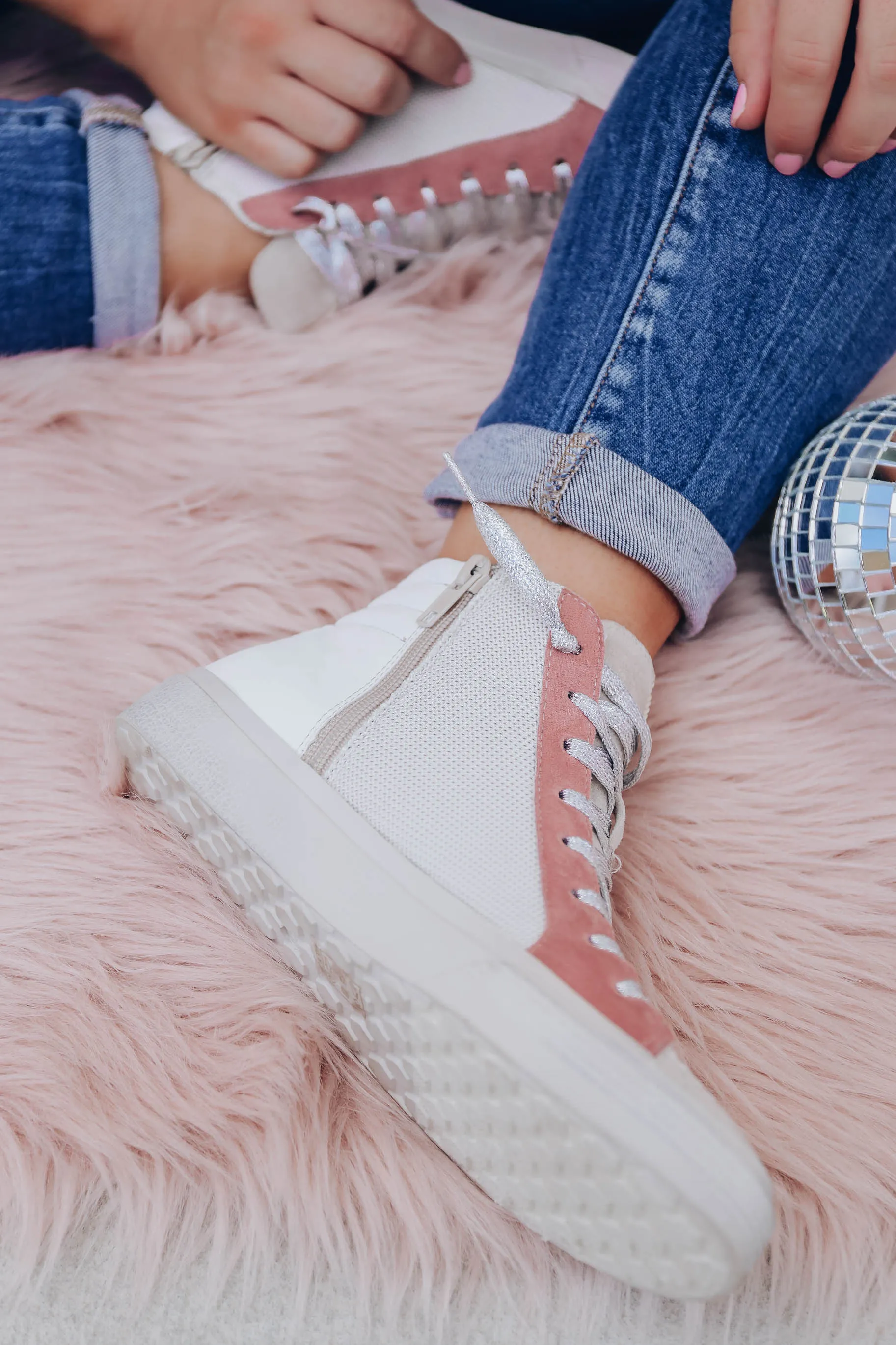 Roxanne High Top Sneaker by ShuShop - Mauve