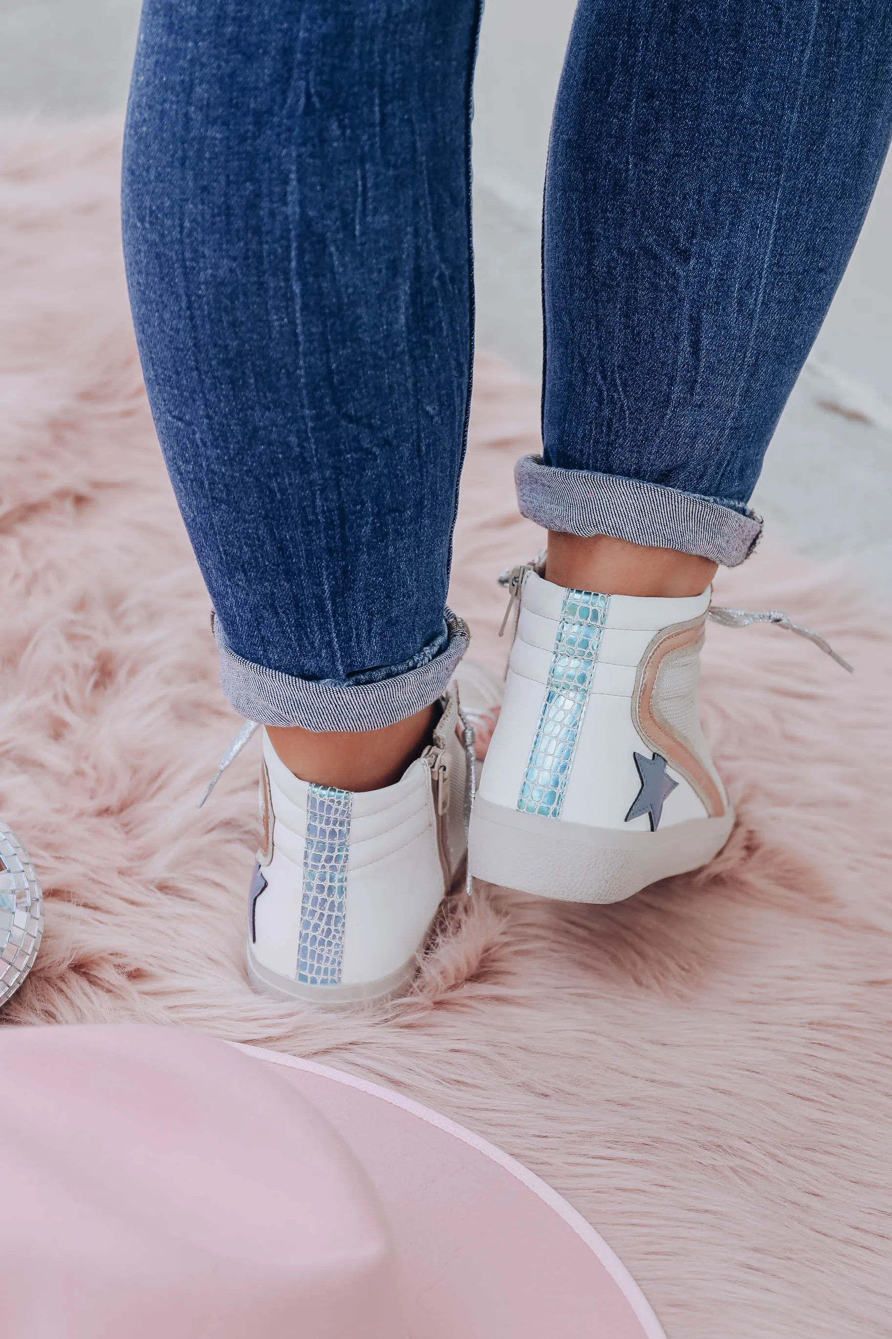 Roxanne High Top Sneaker by ShuShop - Mauve