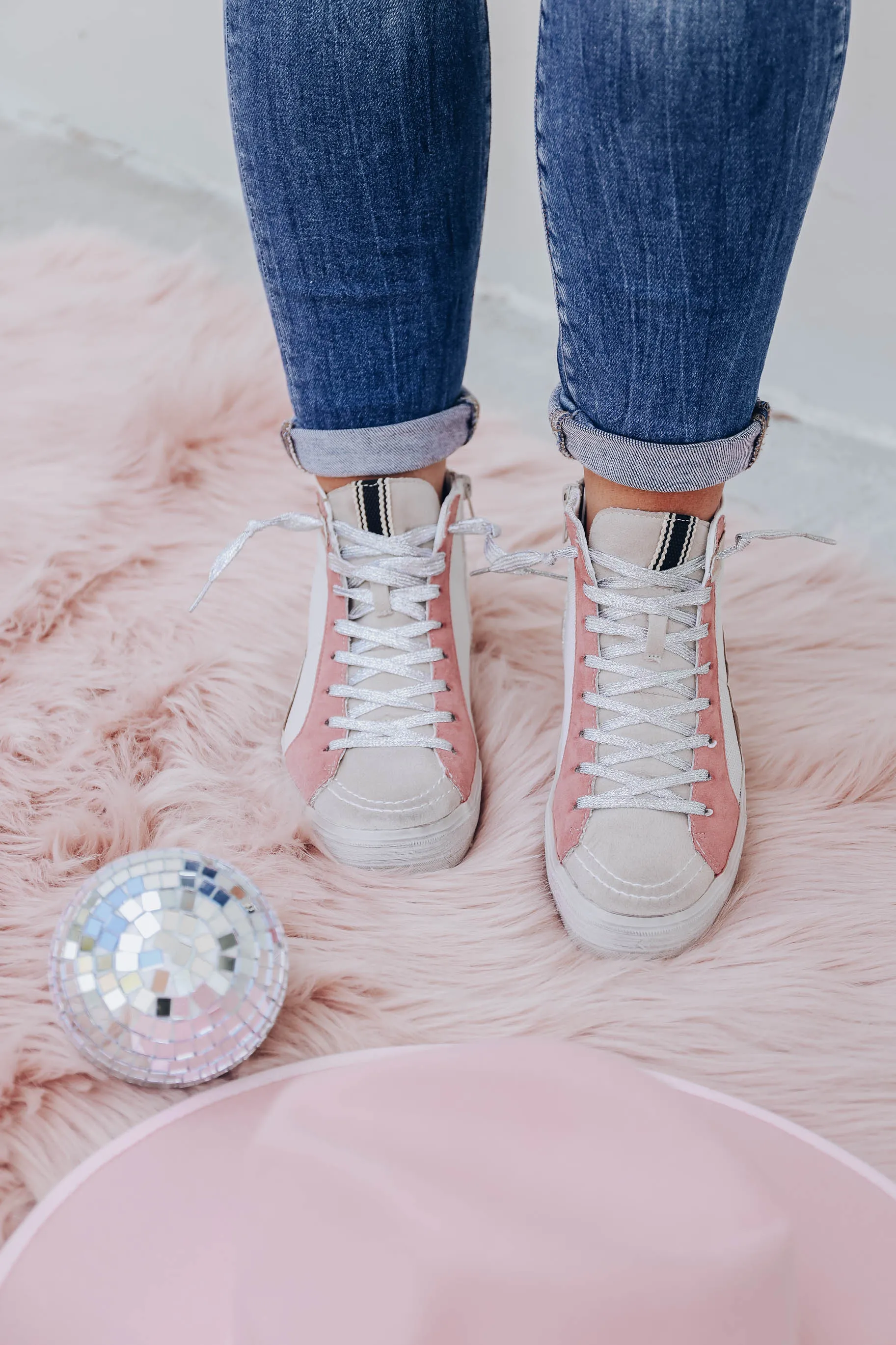 Roxanne High Top Sneaker by ShuShop - Mauve