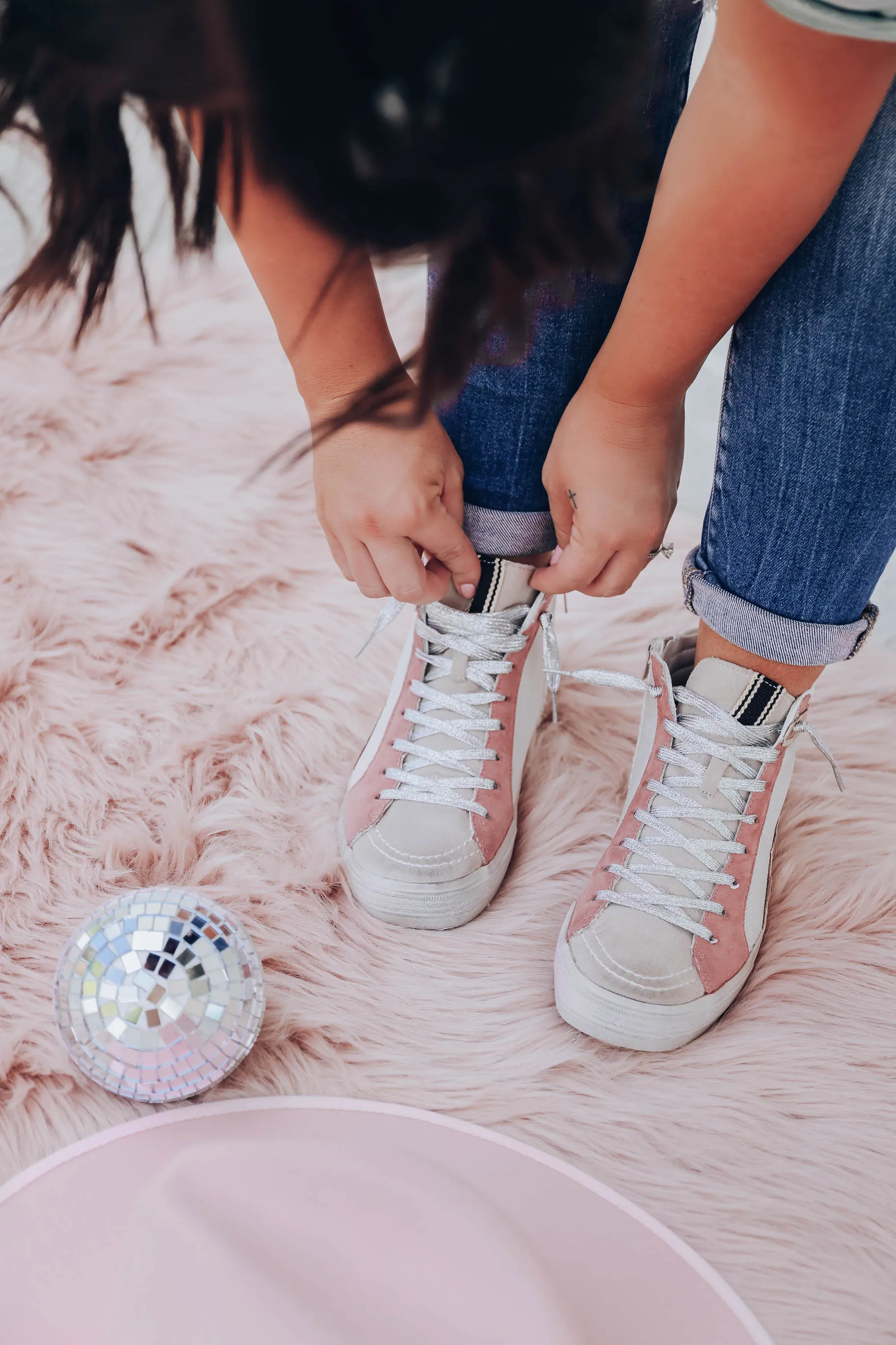 Roxanne High Top Sneaker by ShuShop - Mauve