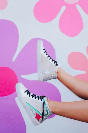 Roxanne High Top Sneaker by ShuShop - Silver