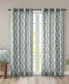 Sereno Fretwork Grommet Top Curtain Panel Seafoam